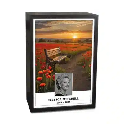 Tranquil Poppy Retreat Cremation Urn for Ashes - Urnva